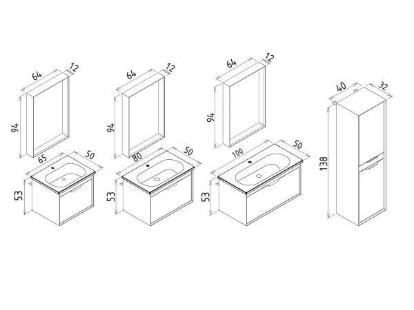 Orka Clay 100 cm Beyaz Tek Çekmeceli Banyo Dolabı