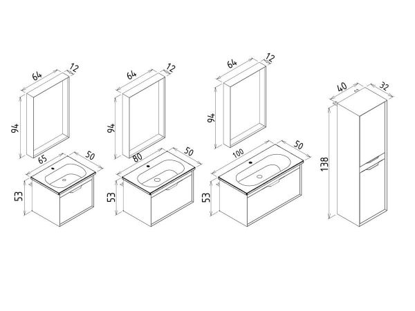Orka Clay 100 cm Sahra Tek Çekmeceli Banyo Dolabı