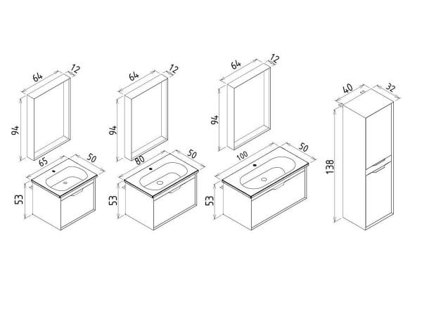 Orka Clay 65 cm Toprak Tek Çekmeceli Banyo Dolabı