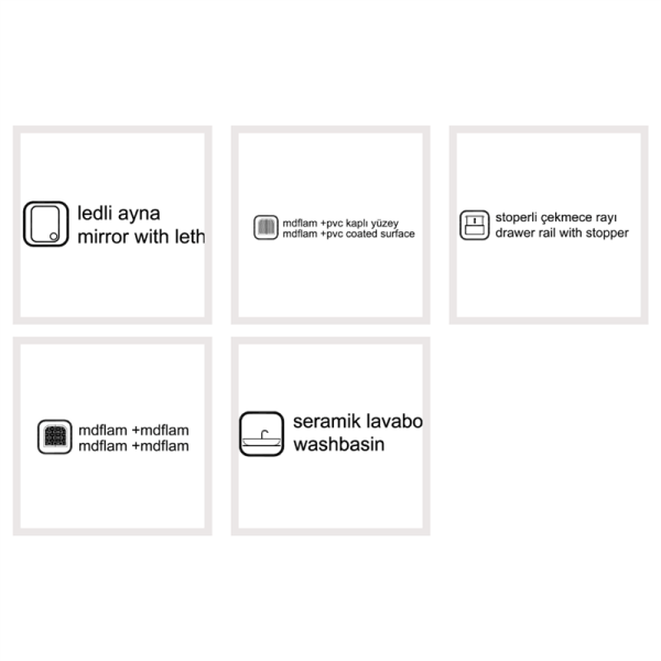 Bagnora Kayer 65 cm Taş Gri Banyo Dolabı