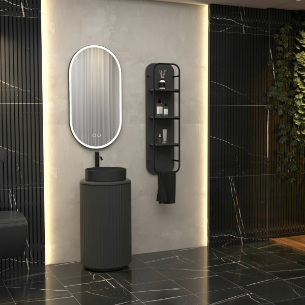 Aquanil Lotus 42 cm Antrasit Banyo Dolabı