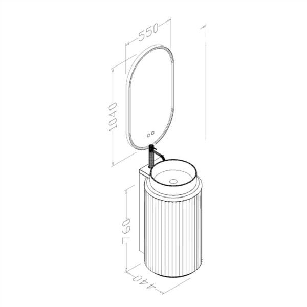 Aquanil Lotus 42 cm Antrasit Banyo Dolabı