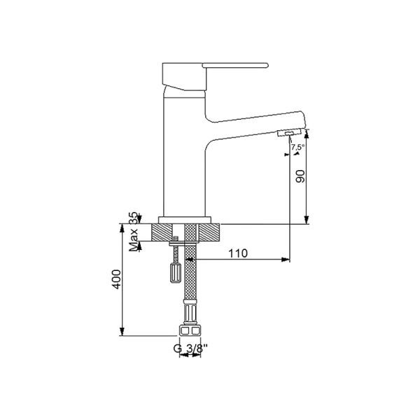 NEWARC Domino Lavabo Bataryası Siyah