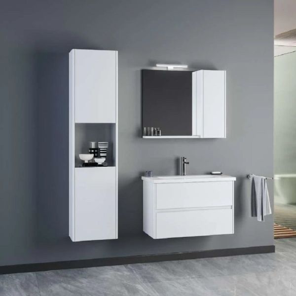 Orka Düden Çekmeceli 80 cm Beyaz Banyo Dolabı