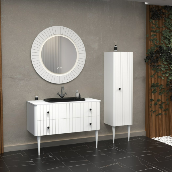 Aquanil Solaris 120 cm Beyaz Banyo Dolabı