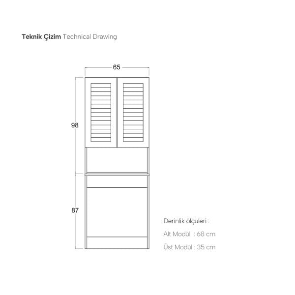 Shower Alder Sahra Çamaşır Makinesi Dolabı