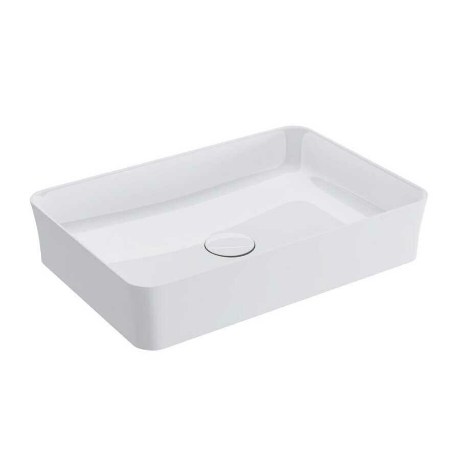 BOCCHI Slim Line Dikdörtgen Tezgah Üstü Lavabo 55 cm, Parlak Beyaz