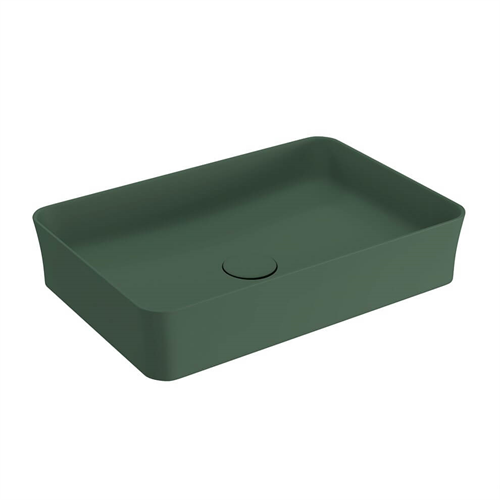 BOCCHI Slim Line Dikdörtgen Tezgah Üstü Lavabo 55 cm, Mat Yeşil