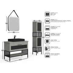 Belinza Trellis 100 cm Banyo Dolabı