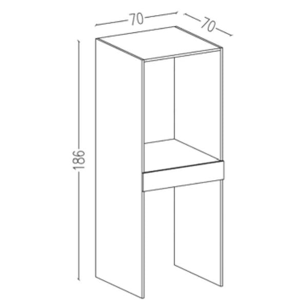 Aquanil  Arya 70 cm  Antrasit Çamaşır ve Kurutma Makinesi Dolabı