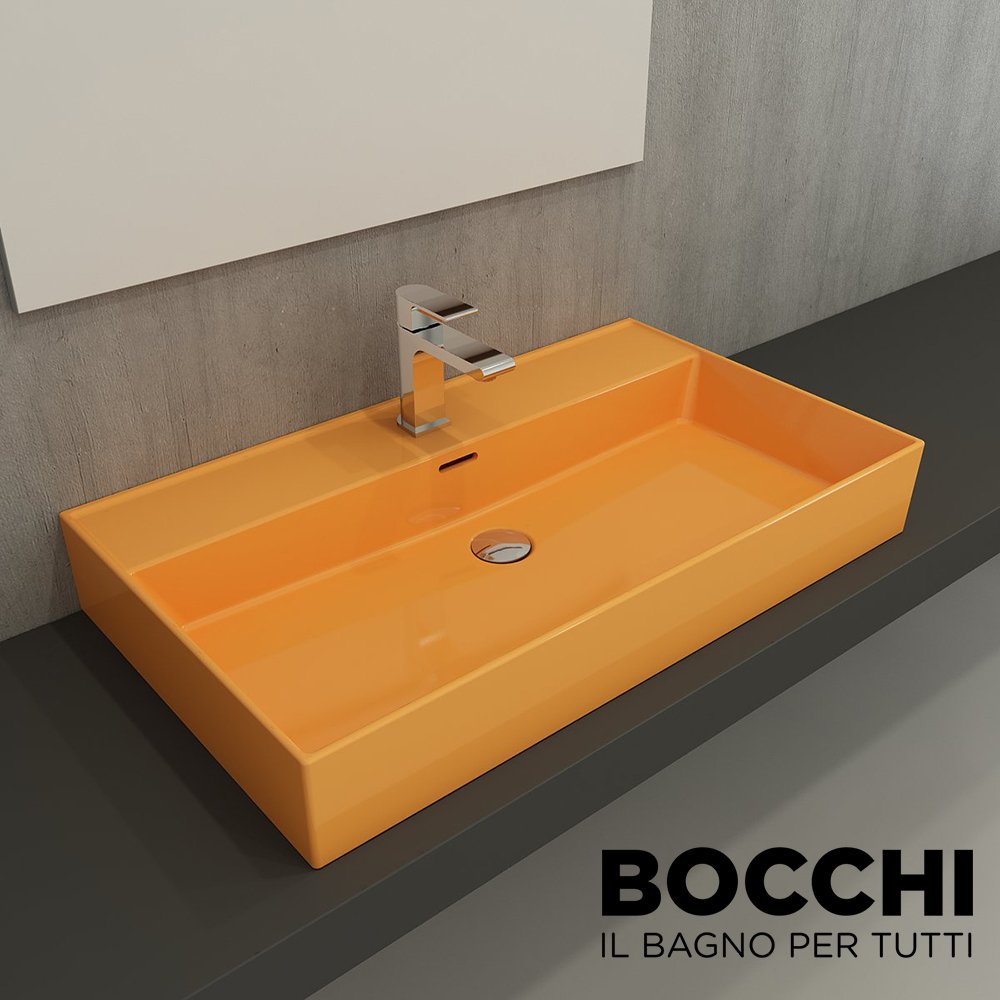 BOCCHİ Milano Lavabo 80 cm Parlak Mandalina Sarısı
