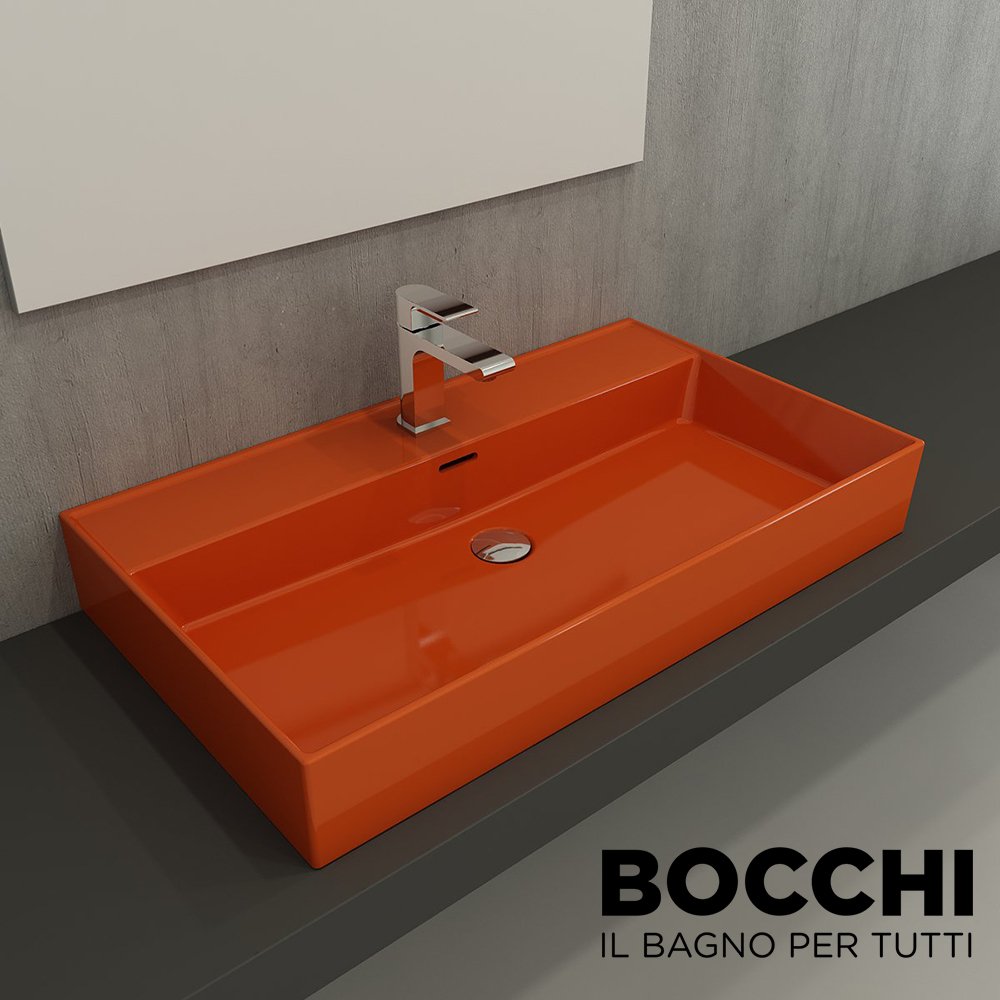 BOCCHİ Milano Lavabo 80 cm Parlak Turuncu