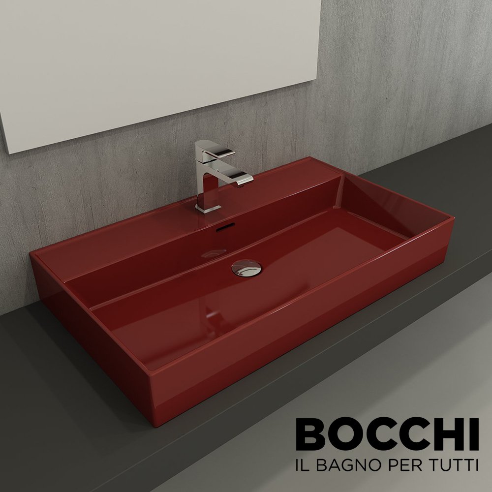 BOCCHİ Milano Lavabo 80 cm Parlak Kırmızı