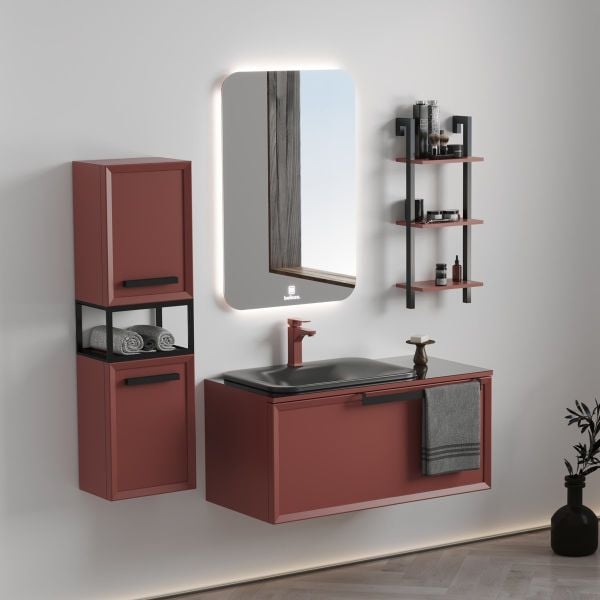 Belinza Enrica 100 cm Banyo Dolabı Kiremit