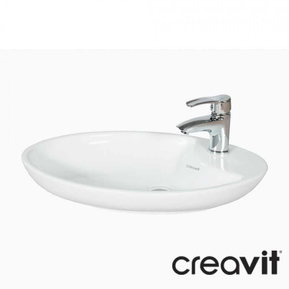 CREAVİT Mina 65 cm Setüstü Lavabo Beyaz