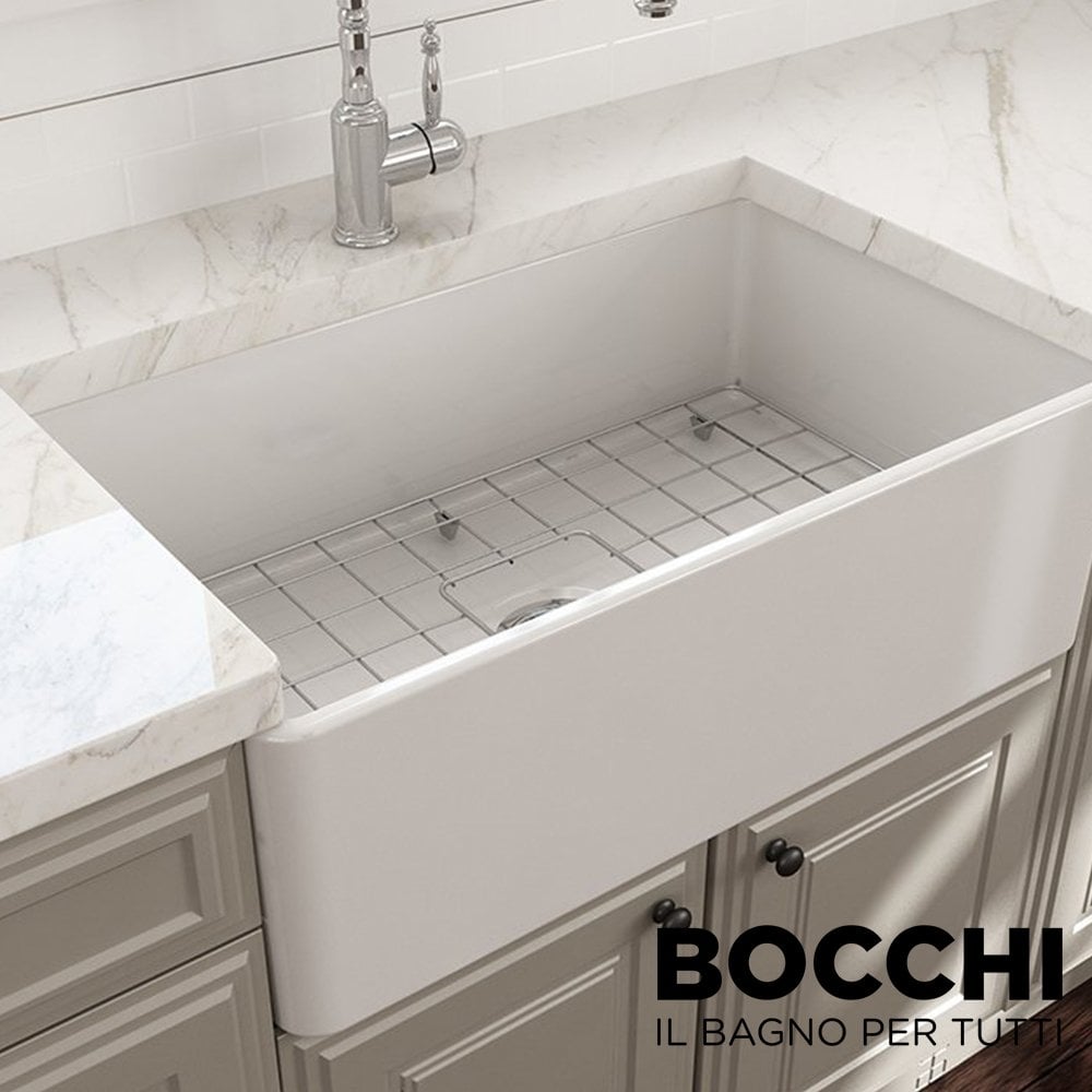 BOCCHİ Lavello Mutfak Eviyesi 76 cm Parlak Beyaz