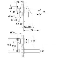 Grohe Bauedge İki Delikli Lavabo Bataryası