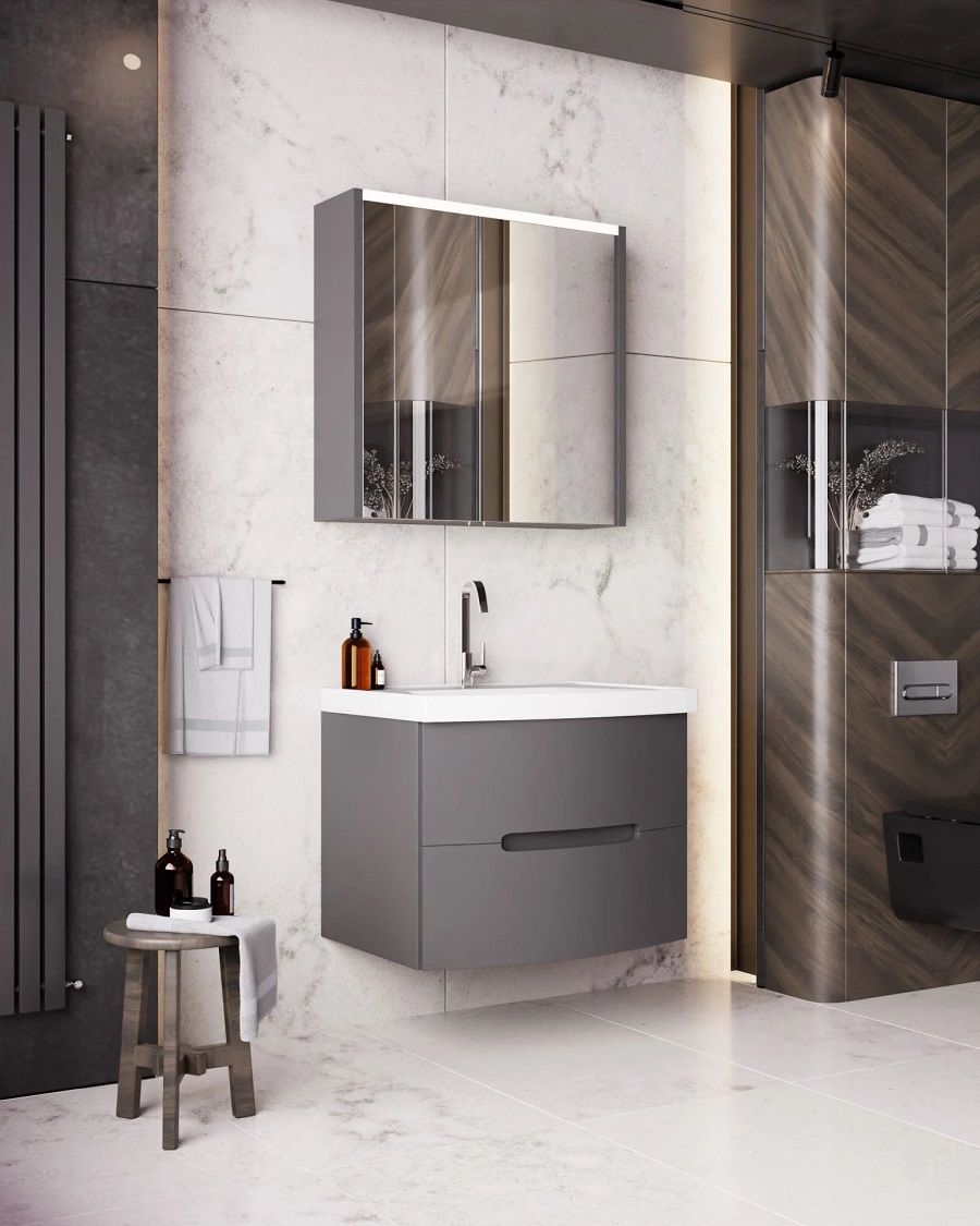 Karen Royal 70 cm Antrasit Banyo Dolabı