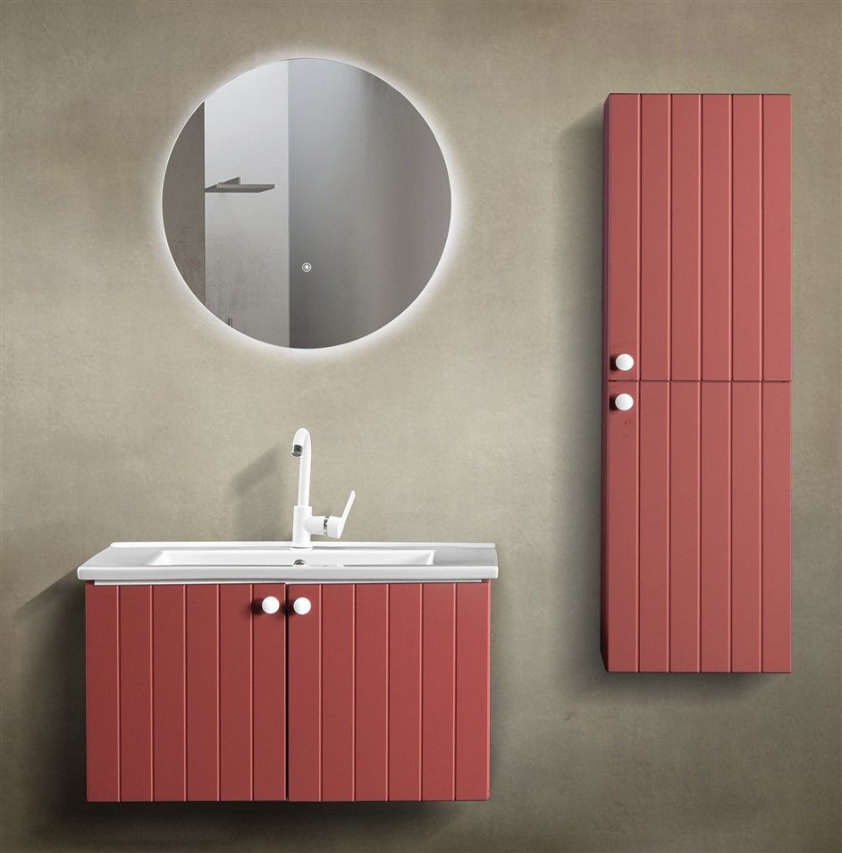 D Line 85 cm Pembe Banyo Dolabı