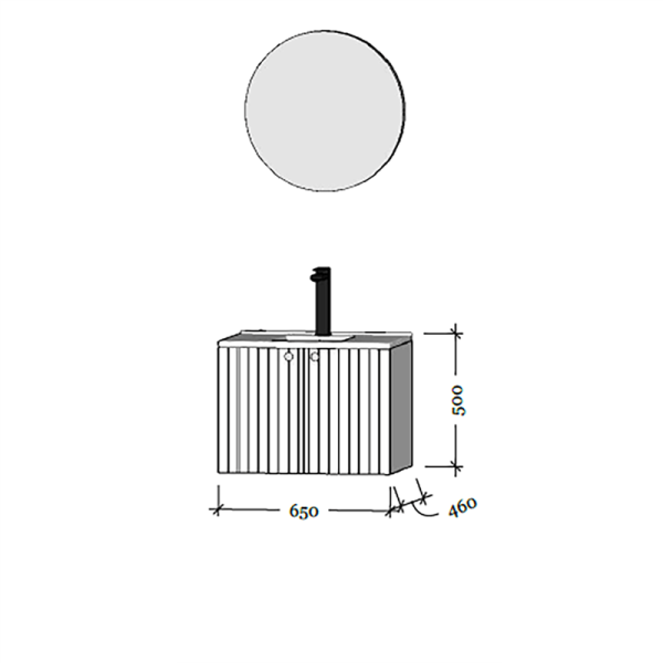 D Line 65 cm Pembe Banyo Dolabı