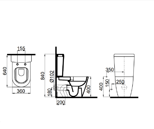 İdevit Alfa Duvara Dayalı Klozet Seti Mat Siyah