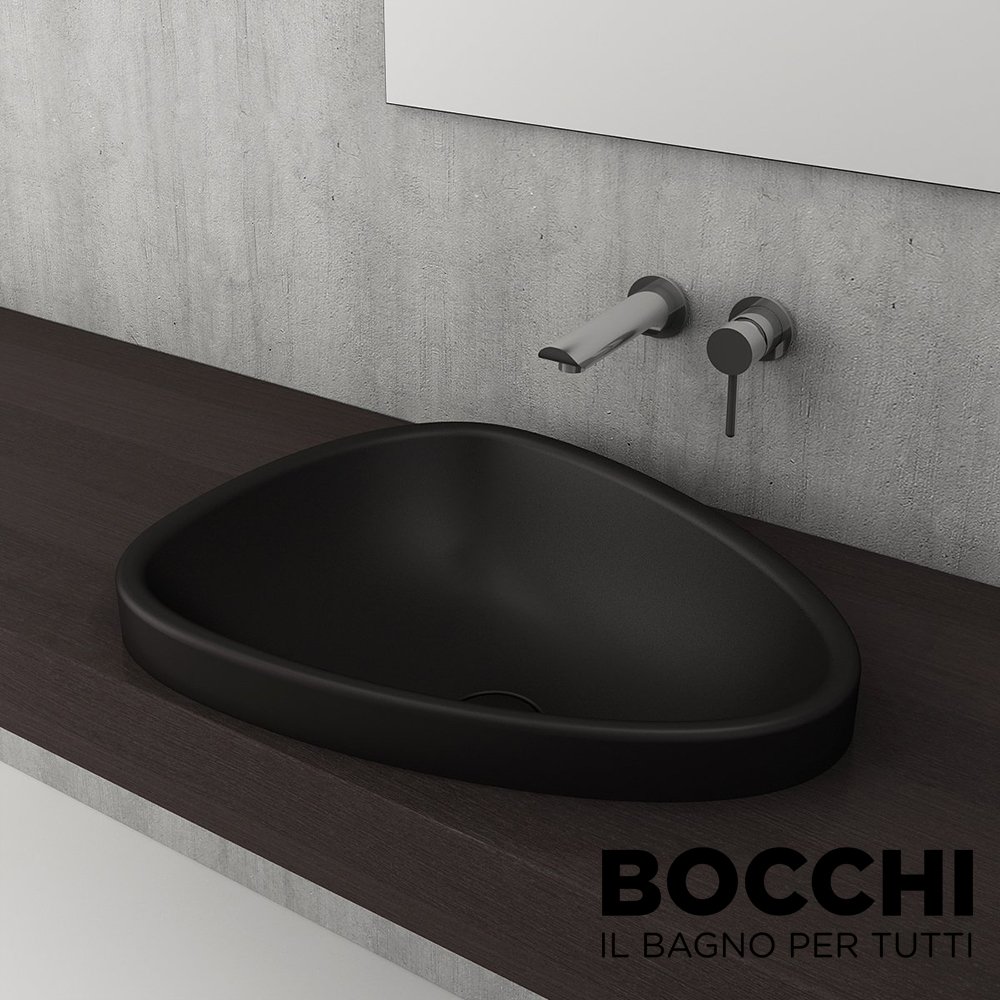 BOCCHİ Etna Tezgah Üstü Lavabo 58 cm Mat Siyah