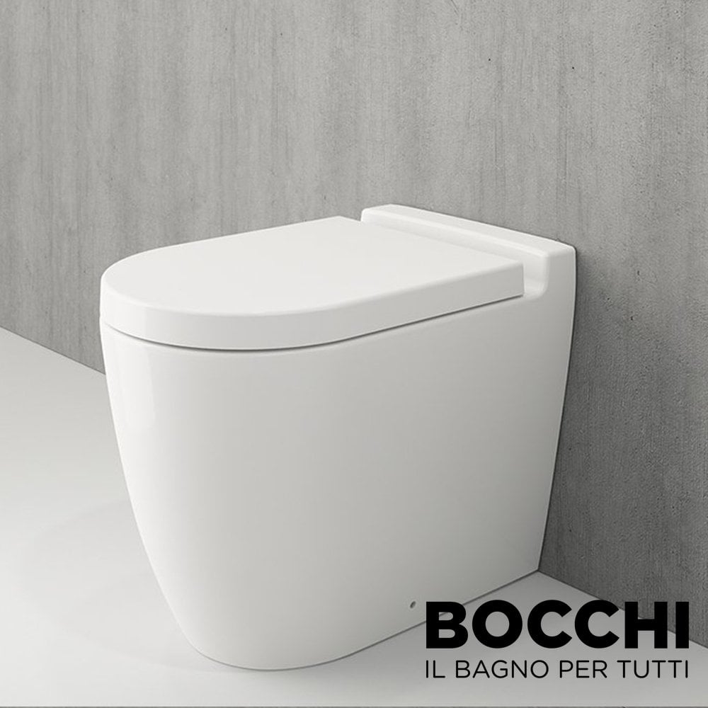 BOCCHİ Venezia Yerden Klozet Parlak Beyaz Yavaş Klozet Kapağı Dahil