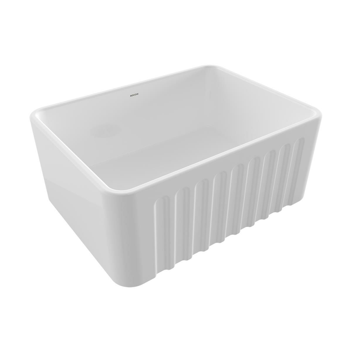 BOCCHİ Lavello Dekorlu Mutfak Eviyesi 60 cm Parlak Beyaz