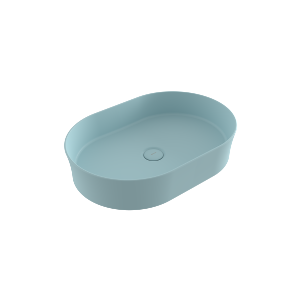BOCCHI Sottile Slim Line Oval Lavabo 55 cm, Mat Buz Mavisi