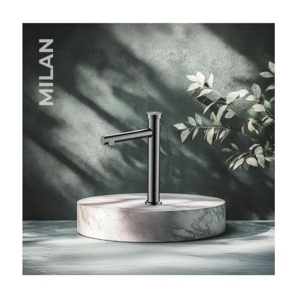 NEWARC Milan Çanak Lavabo Bataryası Metalik Gri