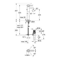 Grohe Bauclassic Çanak Lavabo Bataryası