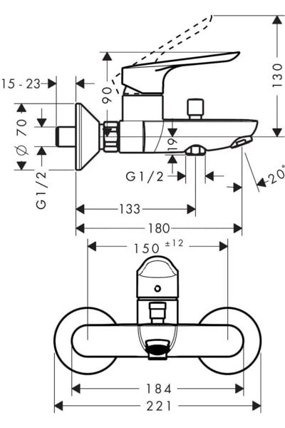 Hansgrohe Logis E Banyo Bataryası