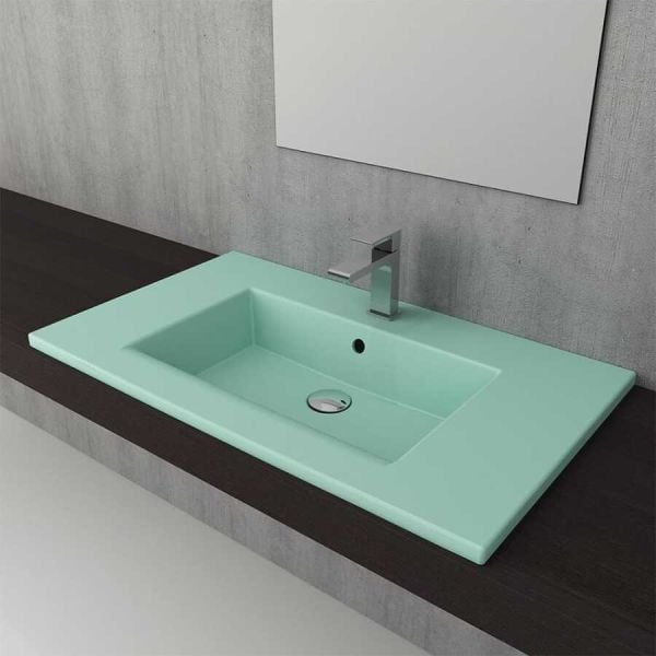 BOCCHI Milano Etajerli Lavabo 80 cm Mat Mint Yeşil