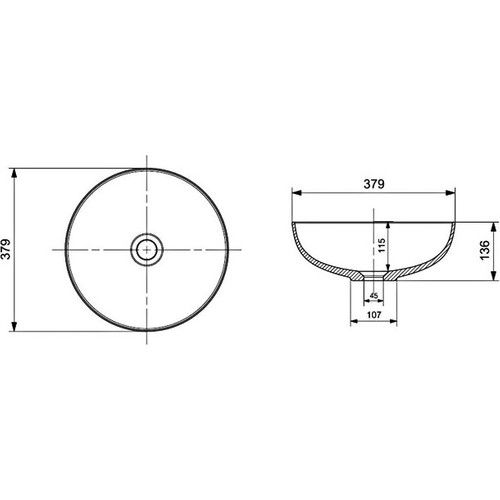 BOCCHİ Sottile Slim Line Çanak Lavabo 38 cm Parlak Beyaz