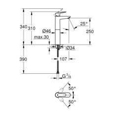 Grohe BauEdge Çanak Lavabo Bataryası XL