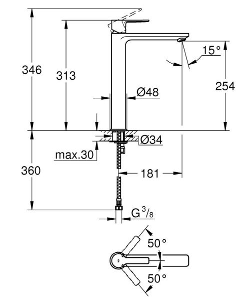 Grohe Lineare New Yüksek Tip Lavabo Bataryası