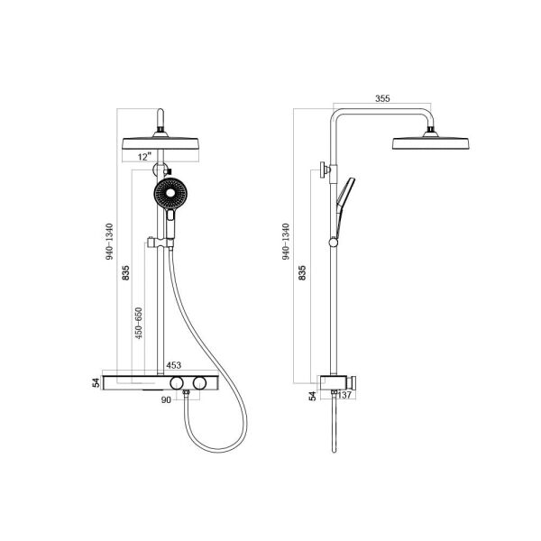 NEWARC Milan Bataryalı Duş Ünitesi Krom