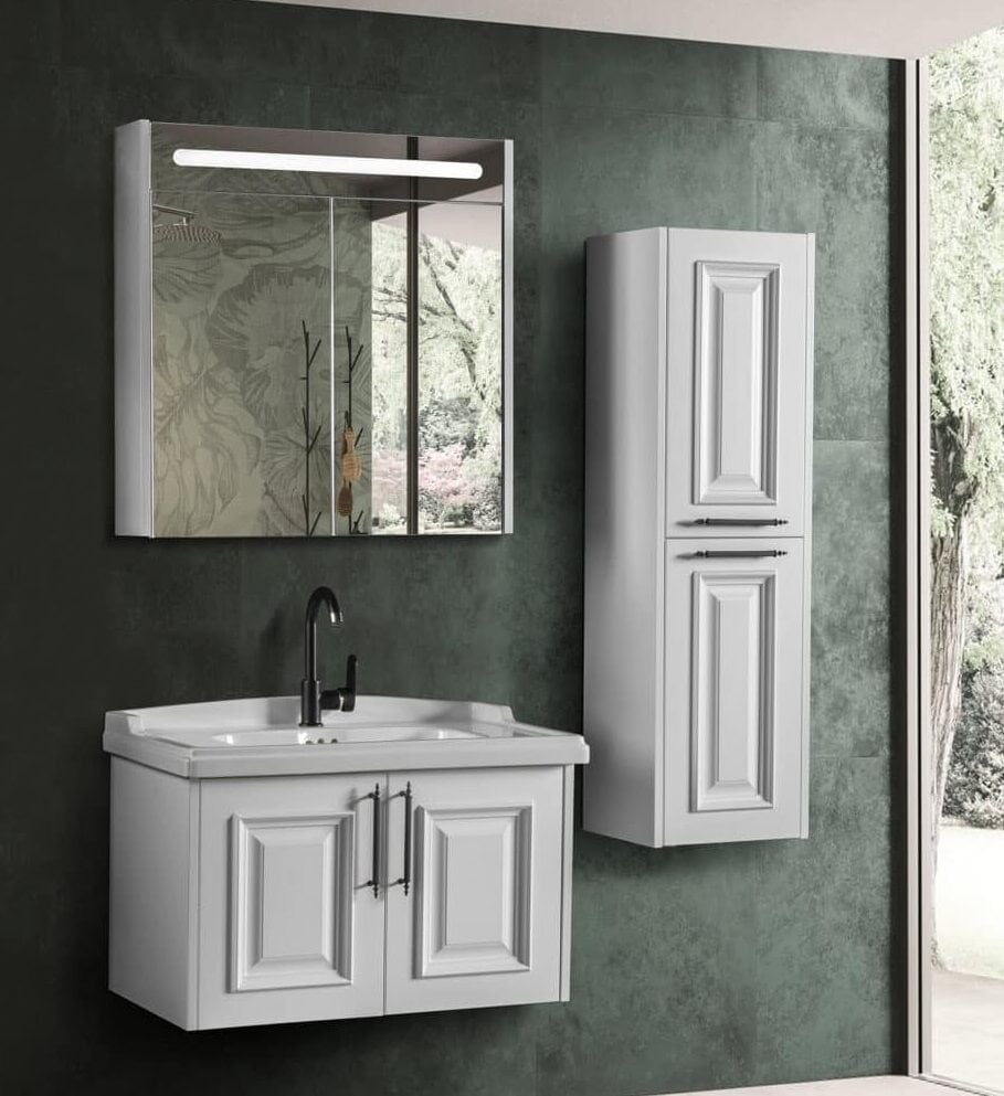 Bagnora Fiona 80 cm Mdf Banyo Dolabı Beyaz