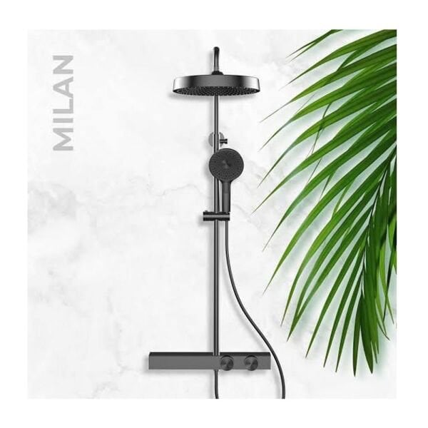 NEWARC Milan Bataryalı Duş Ünitesi Siyah