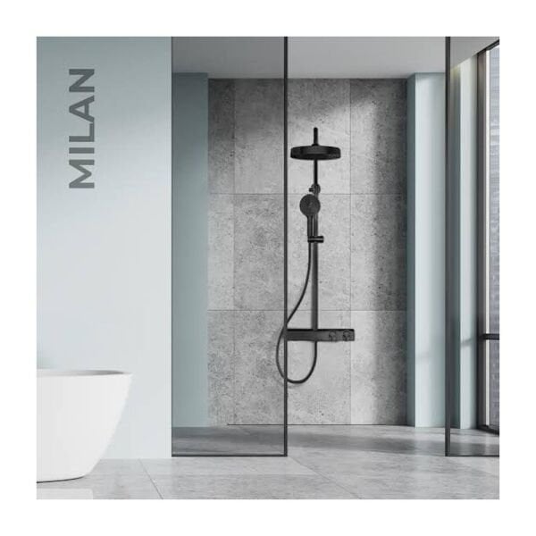 NEWARC Milan Bataryalı Duş Ünitesi Siyah
