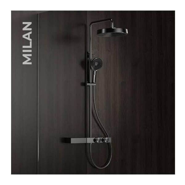 NEWARC Milan Bataryalı Duş Ünitesi Siyah