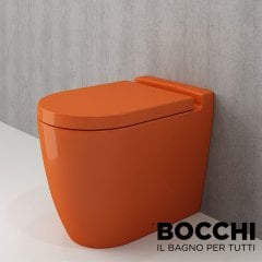 BOCCHİ Venezia Yerden Klozet Parlak Turuncu Yavaş Klozet Kapağı Dahil