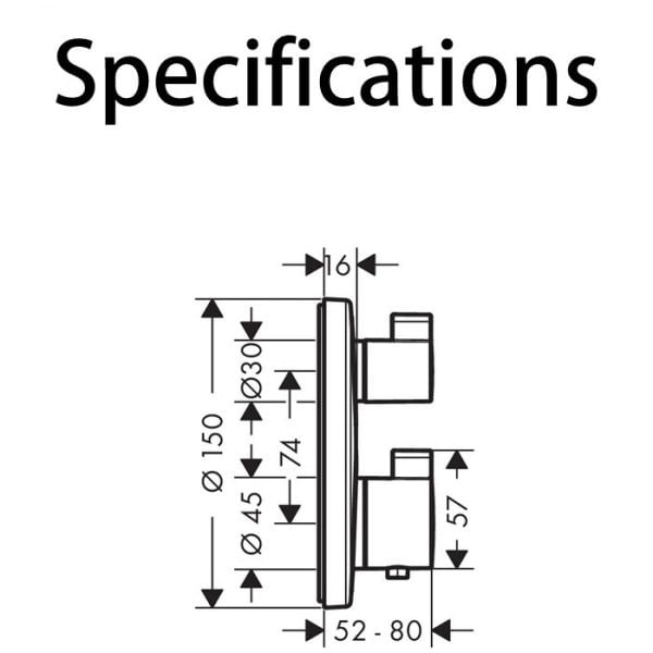 Hansgrohe Ecostat S Ankastre Termostatik duş bataryası