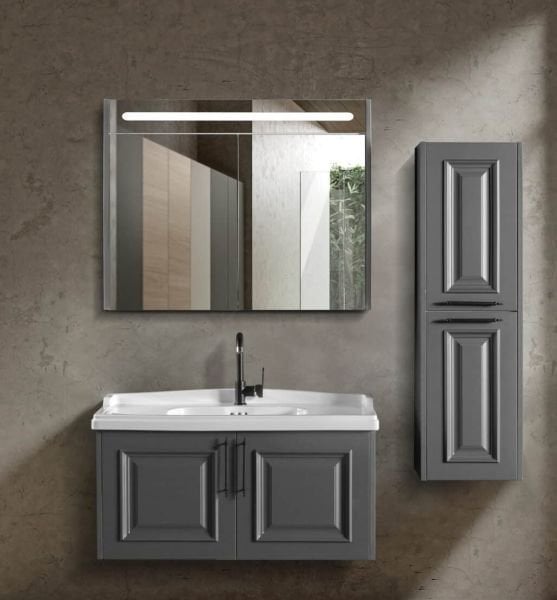 Bagnora Fiona 100 cm Mdf Banyo Dolabı Gri