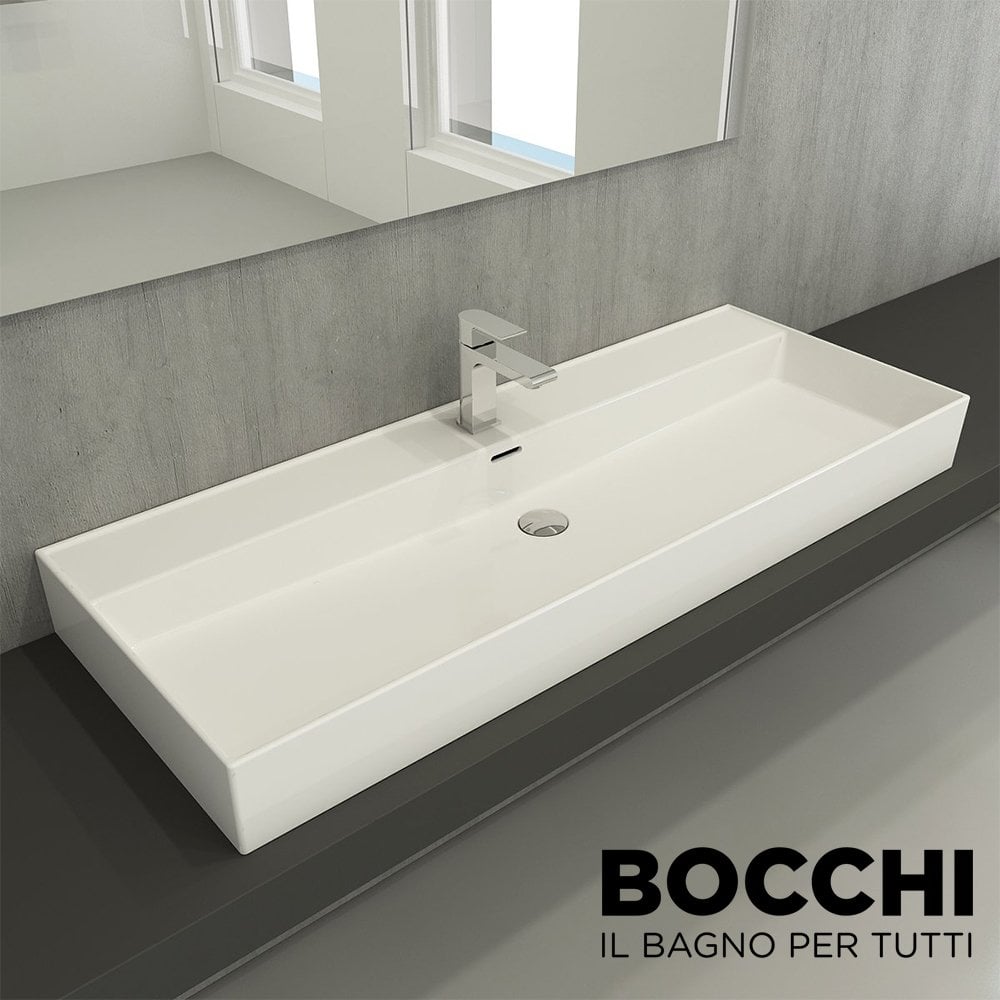 BOCCHİ Milano Lavabo 120 cm Parlak Beyaz
