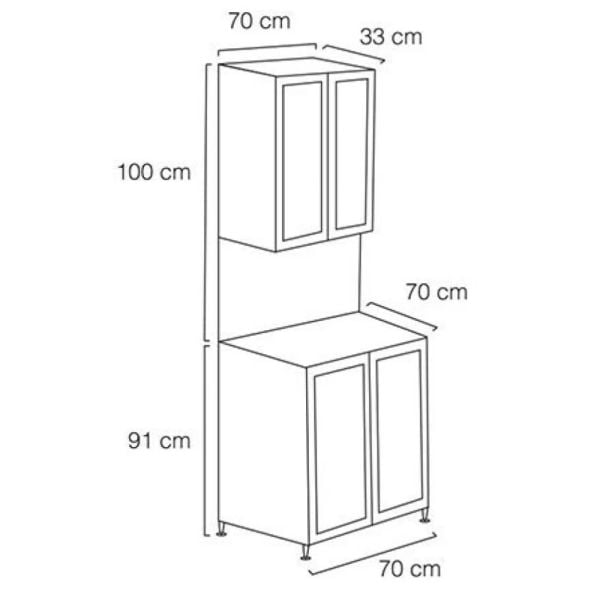 Fym Çamaşır Makine Dolabı Fonksiyonel 70 Cm