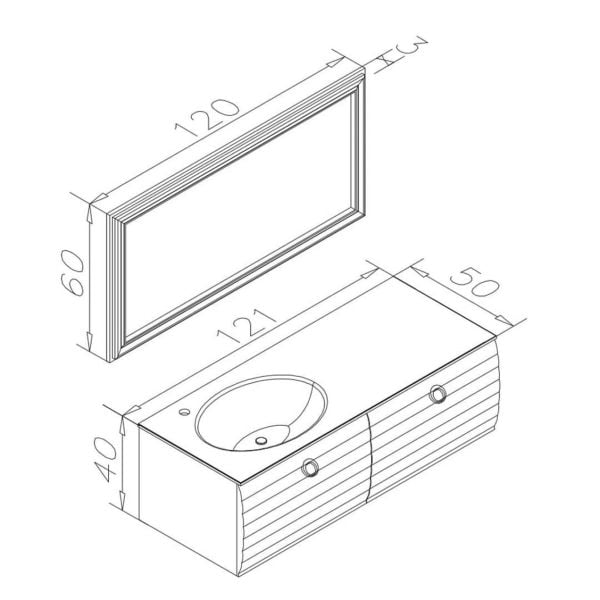 Orka Anzer 120 cm Ceviz Banyo Dolabı