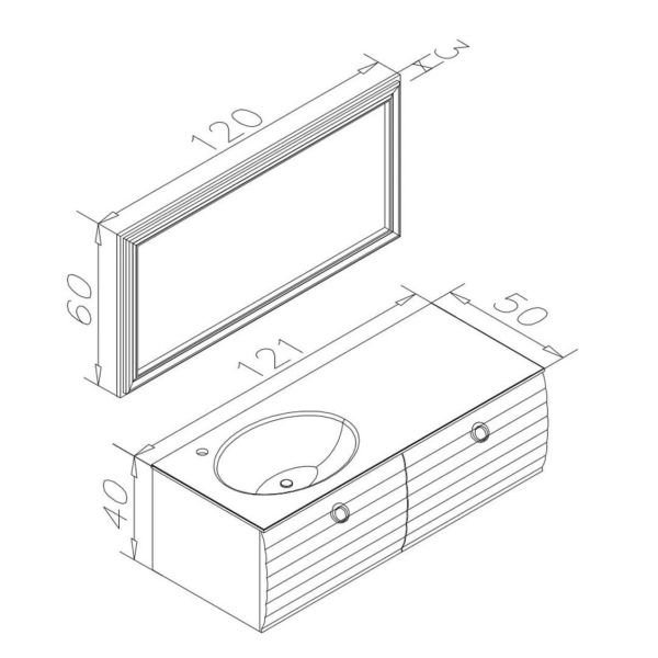 Orka Anzer 120 cm Beyaz Banyo Dolabı