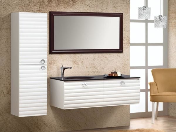 Orka Anzer 120 cm Beyaz Banyo Dolabı