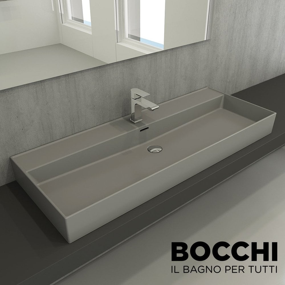 BOCCHİ Milano Lavabo 120 cm Mat Gri